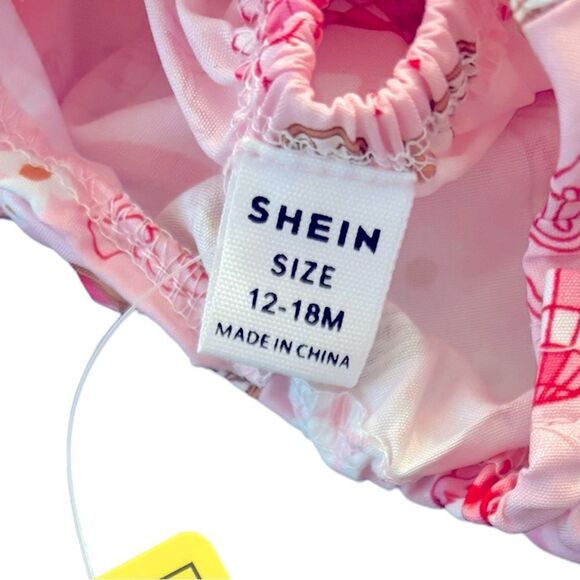 SHEIN Kids Pink Cowboy Party Ruffle Romper Girls NWT Size 12-18 Months 6 0467 - Picture 4 of 6